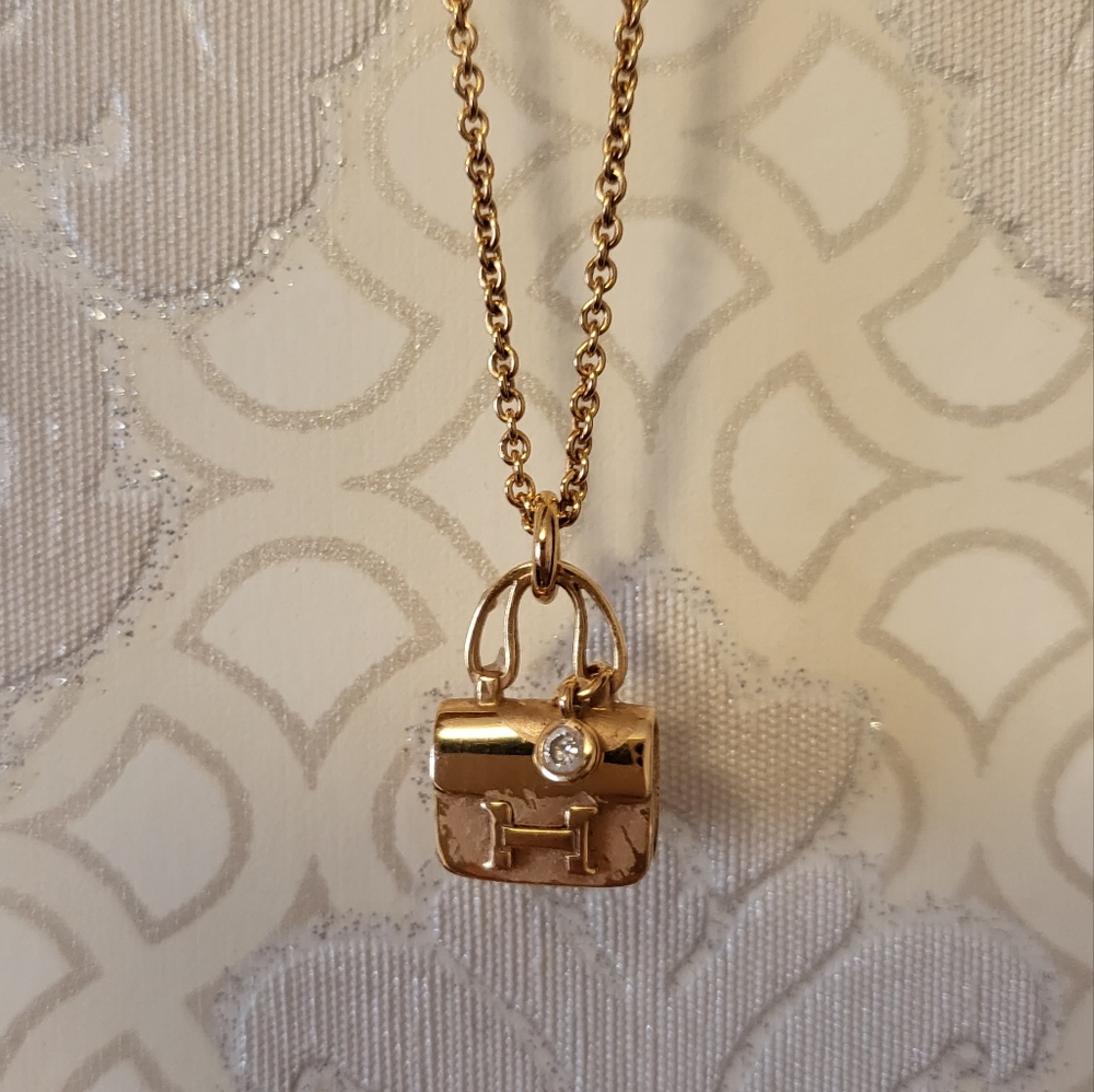 18K Rose gold Hermes Constance necklace